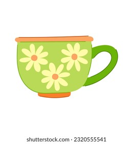 caricatura de cerámica de taza caliente. vacío, café expresso, signo de cerámica de taza caliente. ilustración vectorial de símbolo aislado
