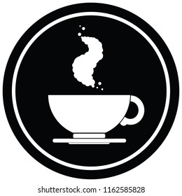 hot cup of coffee circular symbol