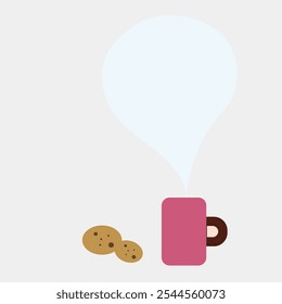 a hot cup of coffee and cookies