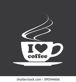 Hot cup of coffee  icon. Cup mug of hot drink coffee vector illustration