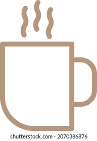 Hot cup of coffee, illustration, vector, on a white background.