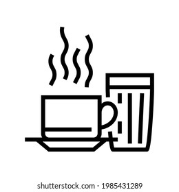 hot cup of coffee line icon vector. hot cup of coffee sign. isolated contour symbol black illustration