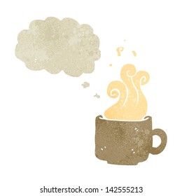 hot cup of coffee retro cartoon