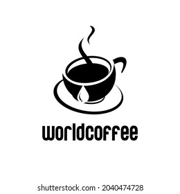 hot cup of coffee vector, world coffee vector