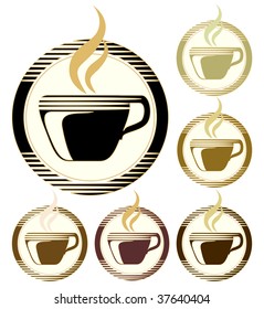 hot cup with color variations. vector