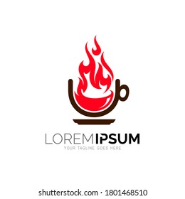 Hot cup drink coffee tea logo design, hot drinks