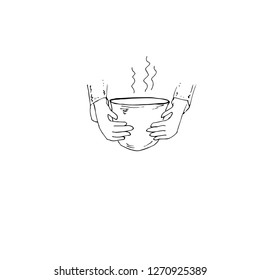 Hot cup of drink. Vector illustration.