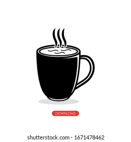 Estilo plano Hot Cup. Ilustración del logotipo. Gráficos de vectores perfectos para píxeles