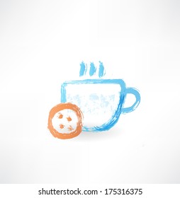 Hot cup grunge icon