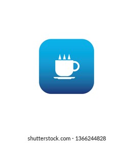 Hot cup icon with blue background 