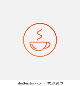 Hot cup icon.gradient illustration isolated vector sign symbol