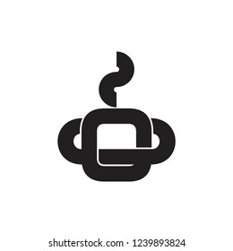 hot cup line geometric logo vector