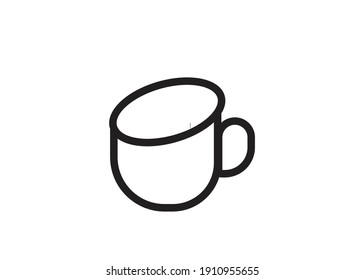 A hot cup simple icon line for adobe illustrator eps 10