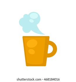 Hot cup with smoke, Idea concept. Vector Illustration.