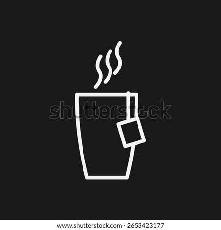 Hot Cup of Tea (Chai) and Teabag Icon for a Morning Beverage and Relaxing Break