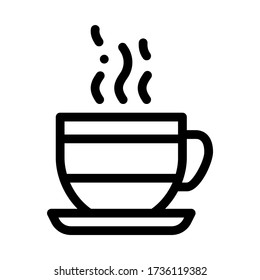 hot cup of tea icon vector. hot cup of tea sign. isolated contour symbol illustration