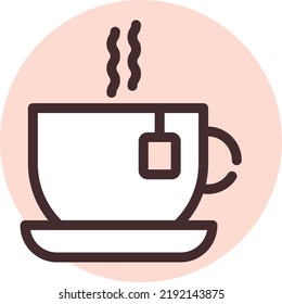 Té caliente, ilustración, vector sobre fondo blanco.