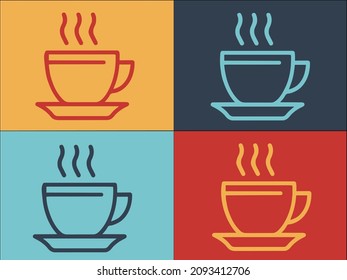 Hot Cup Tea Logo Template, Simple Flat Icon of cup,tea,drink