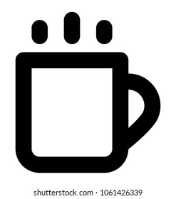 
Hot cup of tea with steam, bold line vector icon
