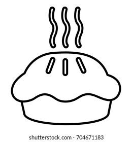 Hot cupcake icon. Outline illustration of hot cupcake vector icon for web