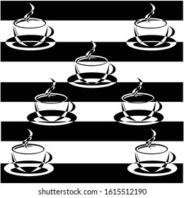 Hot cups art vector cafe