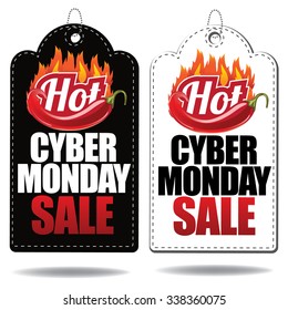 Hot Cyber Monday sale tags. EPS 10 Vector