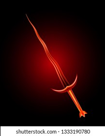 Hot dagger with a wavy blade beautiful vector illustration