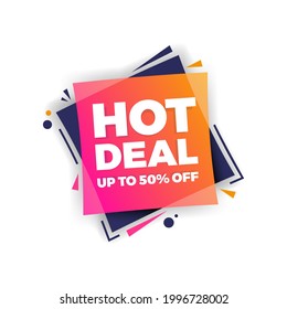 Hot Deal Up To 50% Off Shopping Vector Label