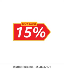 Hot Deal 50 percent Off Badge in Red and Yellow with Bold Text