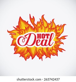 Hot deal design over white background, digitally generated image