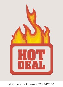 Hot deal design over white background, digitally generated image