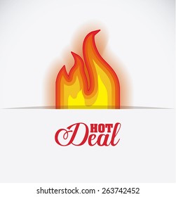 Hot deal design over white background, digitally generated image