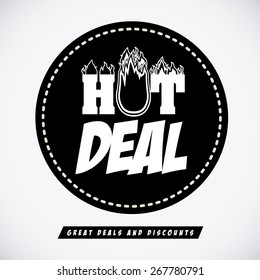 Hot deal design over white background, digitally generated image