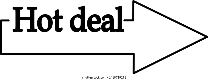 Hot deal icon arrow pointer illustration line