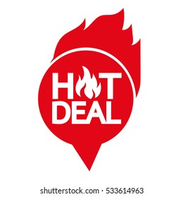 Hot Deal Icon Illustration Design