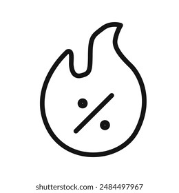 Hot deal icon linear vector graphics sign