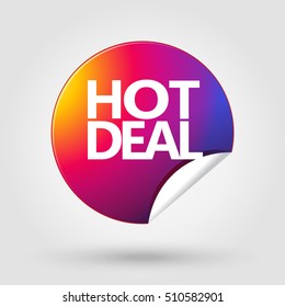 Hot Deal icon. Sale tag. Sale sticker. Label. Hot Price sign Instagram logo color. 2022 Sale discount banner Marketing. Vector Shopping Sale discount - sticker with shadow Advertising Girl Offer Story