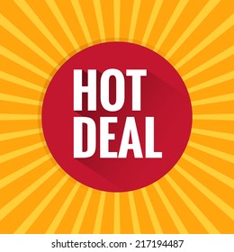 Hot Deal label with long shadow effect