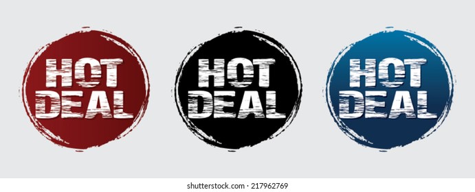 Hot deal labels, Vector.