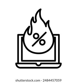 Hot deal linear logo mark in black and white