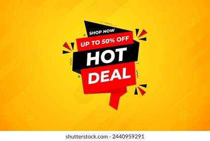 Hot Deal offer banner template. Online shop discount sale background, Special Discount marketing poster design for web and Social. sale banner vector template.