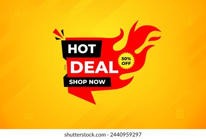 Hot Deal offer banner template. Online shop discount sale background, Special Discount marketing poster design for web and Social. sale banner vector template.