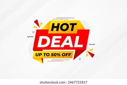 Hot Deal offer banner template. Online shop discount sale background, Special Discount marketing poster design for web and Social. sale banner vector template.