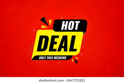 Hot Deal offer banner template. Online shop discount sale background, Special Discount marketing poster design for web and Social. sale banner vector template.