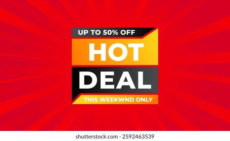 Hot Deal offer banner template. Online shop discount sale background, Special Discount marketing poster design for web and Social. sale banner vector template.