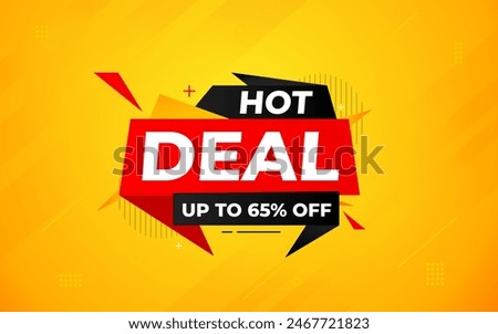 Hot Deal offer banner template. Online shop discount sale background, Special Discount marketing poster design for web and Social. sale banner vector template.