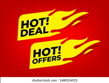Hot deal and Hot offers fire labels.
