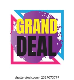 Hot deal promotional vector sign, Grand deal advertising icon, Big sale marketing vector symbol