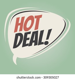 hot deal retro speech bubble