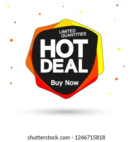 Hot Deal, sale bubble banner design template, discount tag, app icon, vector illustration